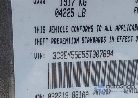 2005 Chrysler Pt Cruiser Touring z USA, uszkodzony, nr VIN 3C3EY55E55T307694